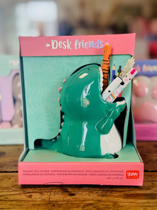 CERAMIC PEN HOLDER DESK FRIENDS DINO