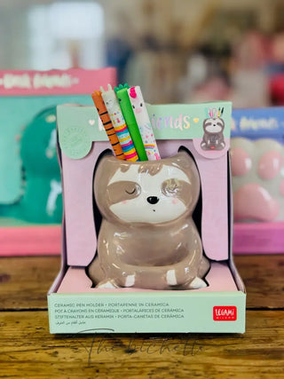 CERAMIC PEN HOLDER DESK FRIENDS SLOTH