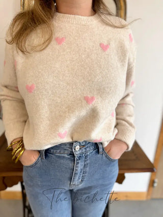 Pull Colombe • Beige & Rose TU