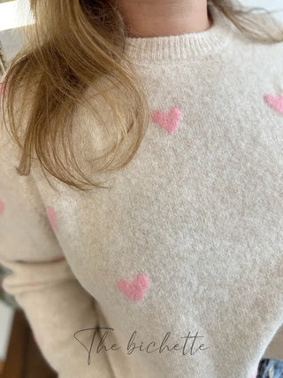 Pull Colombe • Beige & Rose TU