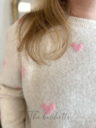 Pull Colombe • Beige & Rose TU