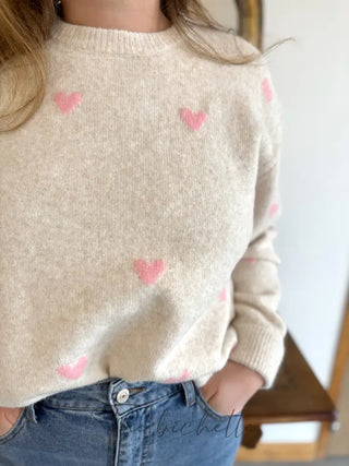 Pull Colombe • Beige & Rose TU