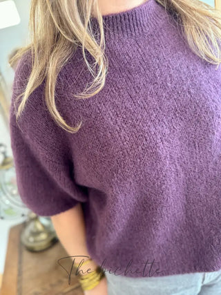 Pull manches courtes Clara • Aubergine TU