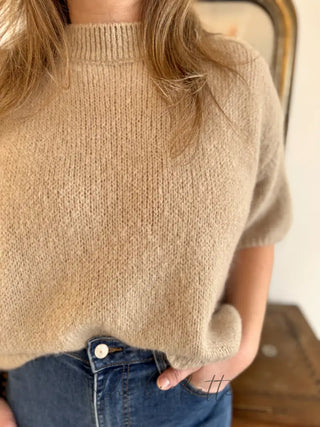 Pull manches courtes Clara • Beige foncé TU