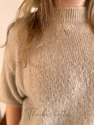 Pull manches courtes Clara • Beige foncé TU