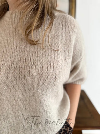 Pull manches courtes Clara • Beige TU
