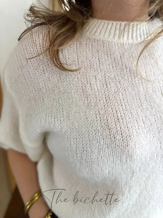 Pull manches courtes Clara • Blanc TU