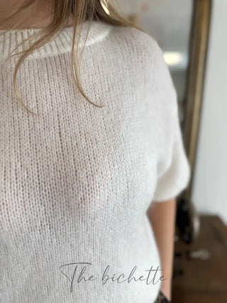 Pull manches courtes Clara • Blanc TU