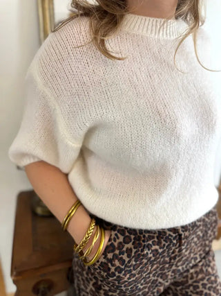 Pull manches courtes Clara • Blanc TU
