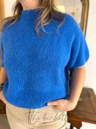 Pull manches courtes Clara • Bleu élec TU