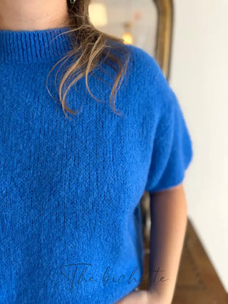 Pull manches courtes Clara • Bleu élec TU
