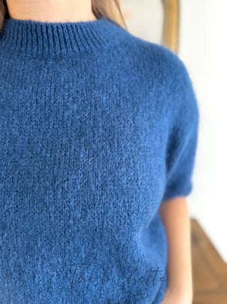 Pull manches courtes Clara • Bleu nuit TU