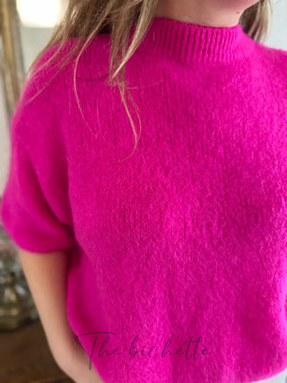 Pull manches courtes Clara • Framboise TU