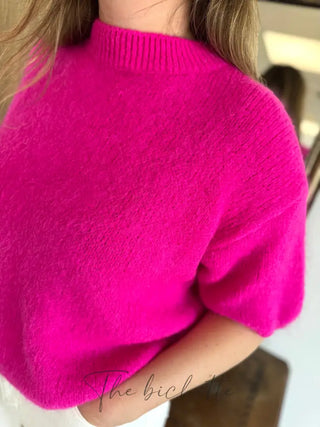 Pull manches courtes Clara • Framboise TU