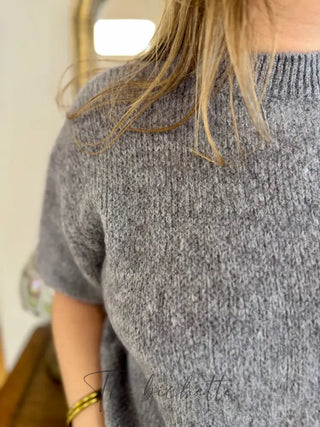 Pull manches courtes Clara • Gris Anthracite TU