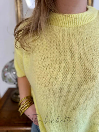 Pull manches courtes Clara • Jaune TU