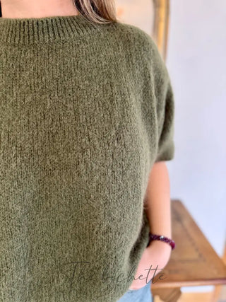 Pull manches courtes Clara • Kaki TU