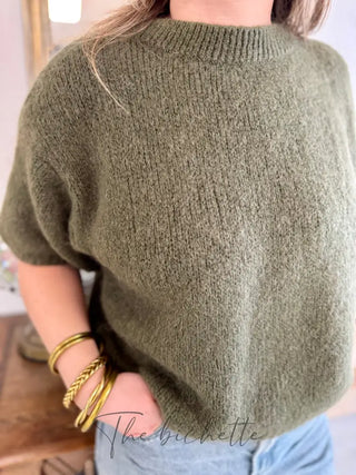 Pull manches courtes Clara • Kaki TU