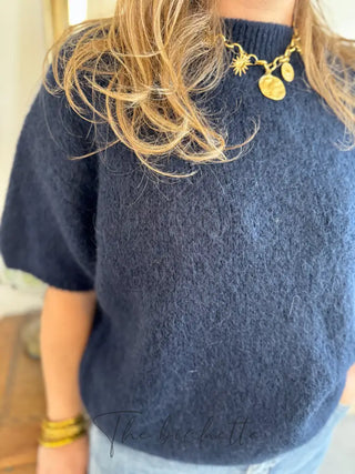 Pull manches courtes Clara • Marine TU