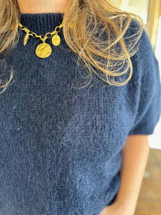 Pull manches courtes Clara • Marine TU