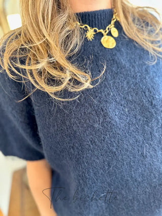 Pull manches courtes Clara • Marine TU