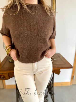 Pull manches courtes Clara • Marron TU