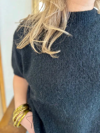 Pull manches courtes Clara • Noir TU