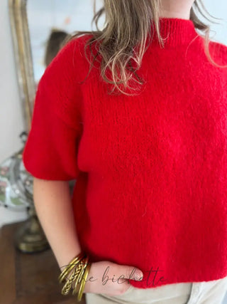Pull manches courtes Clara • Rouge TU