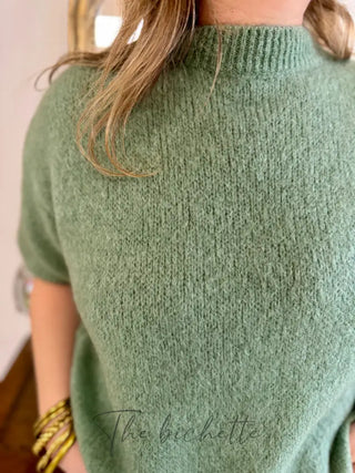 Pull manches courtes Clara • Vert Sauge TU