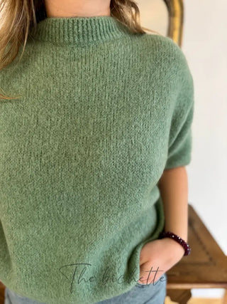 Pull manches courtes Clara • Vert Sauge TU