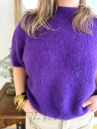 Pull manches courtes Clara • Violet TU