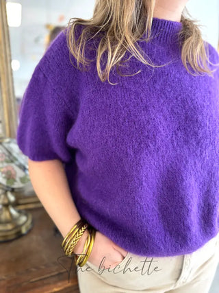 Pull manches courtes Clara • Violet TU