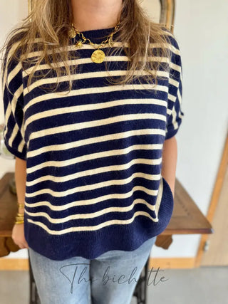 Pull Noélie • Rayures bleues TU