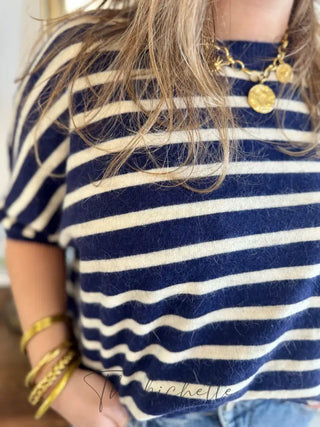 Pull Noélie • Rayures bleues TU