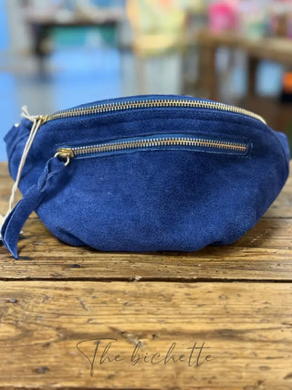 Sacoche Juliette - Bleu Royal (aspect daim)