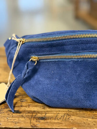 Sacoche Juliette - Bleu Royal (aspect daim)