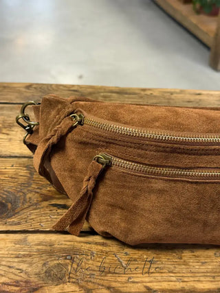 Sacoche Juliette • Camel foncé (aspect daim)