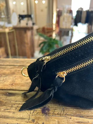 Sacoche Juliette - Noir (aspect daim) - The bichette