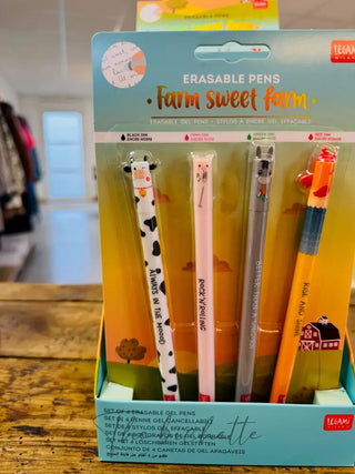 Set de 4 Stylos à Encre Gel Effaçable Ferme • Legami
