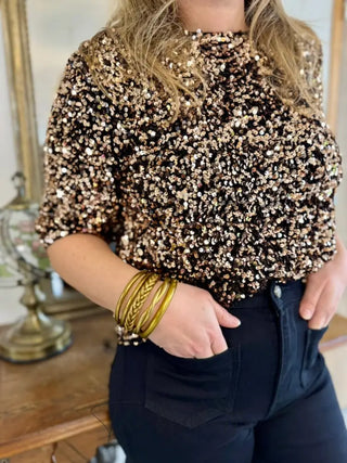 T-shirt à sequin Josephine • Bronze