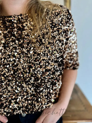 T-shirt à sequin Josephine • Bronze
