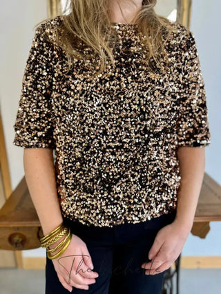 T-shirt à sequin Josephine • Bronze