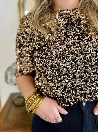 T-shirt à sequin Josephine • Bronze