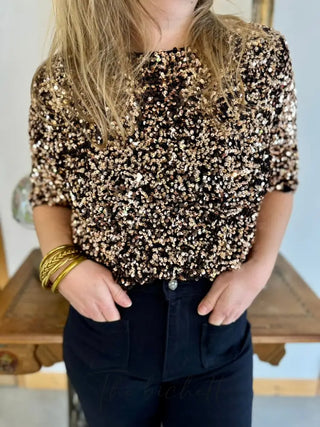 T-shirt à sequin Josephine • Bronze