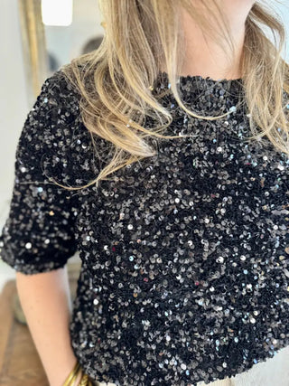 T-shirt à sequin Josephine • Noir