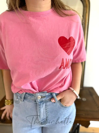 T Shirt Amor • Rose TU