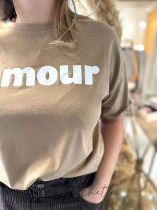 T-shirt Amour ❤️ • Beige foncé TU