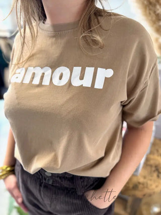 T-shirt Amour ❤️ • Beige foncé TU