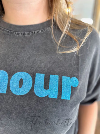 T-shirt Amour ❤️ • Noir & Bleu TU