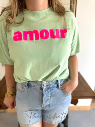 T shirt Amour ❤️ • Vert pâle TU